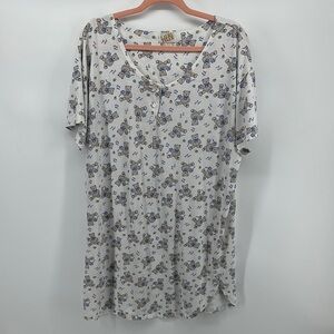 VTG Laura Tyler Cozy Gray and Blue Night Gown for Relaxing Nights Sz Large